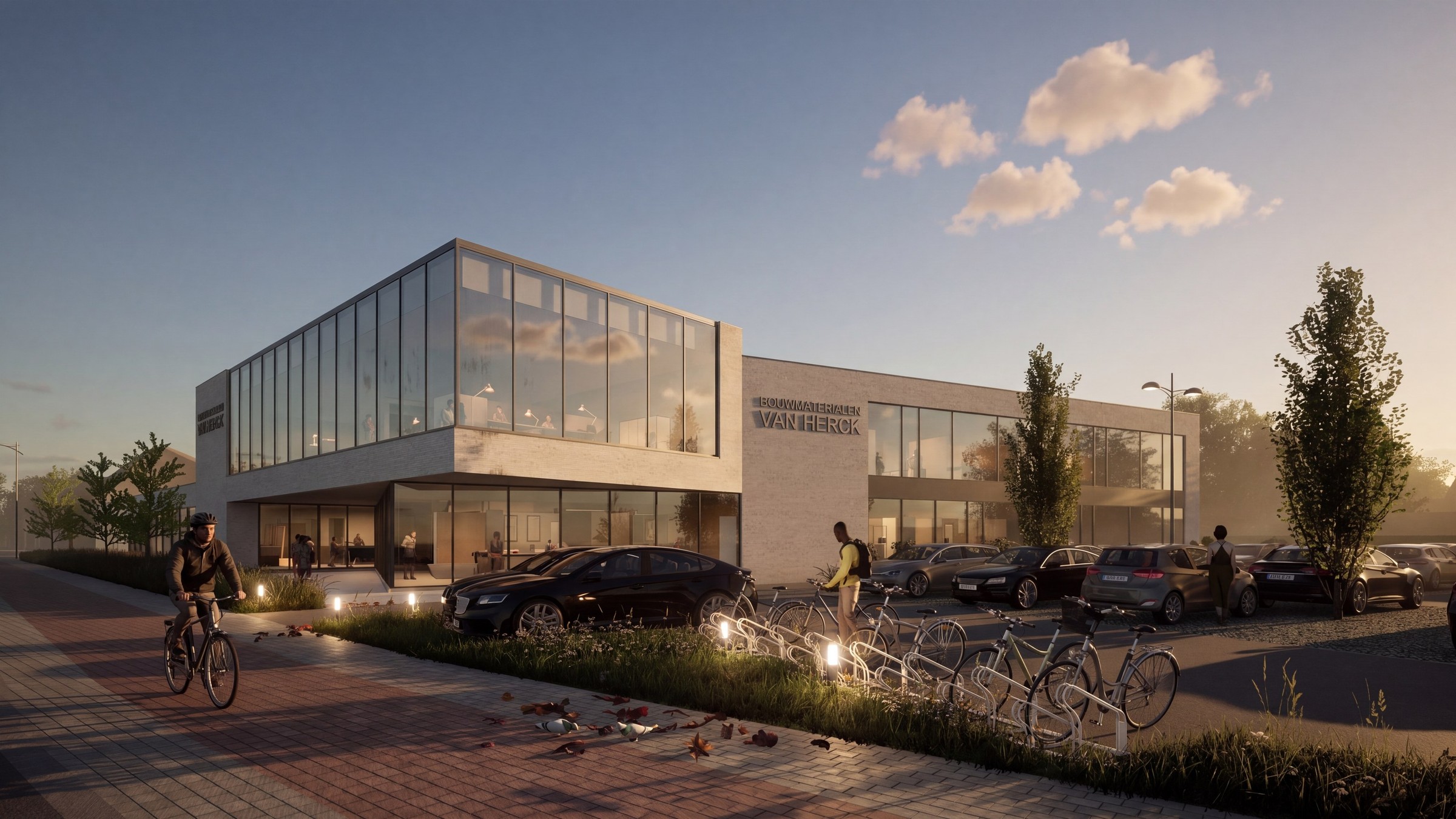 Van Herck Bouwmaterialen — Strakke uitbreiding van een bestaande toonzaal