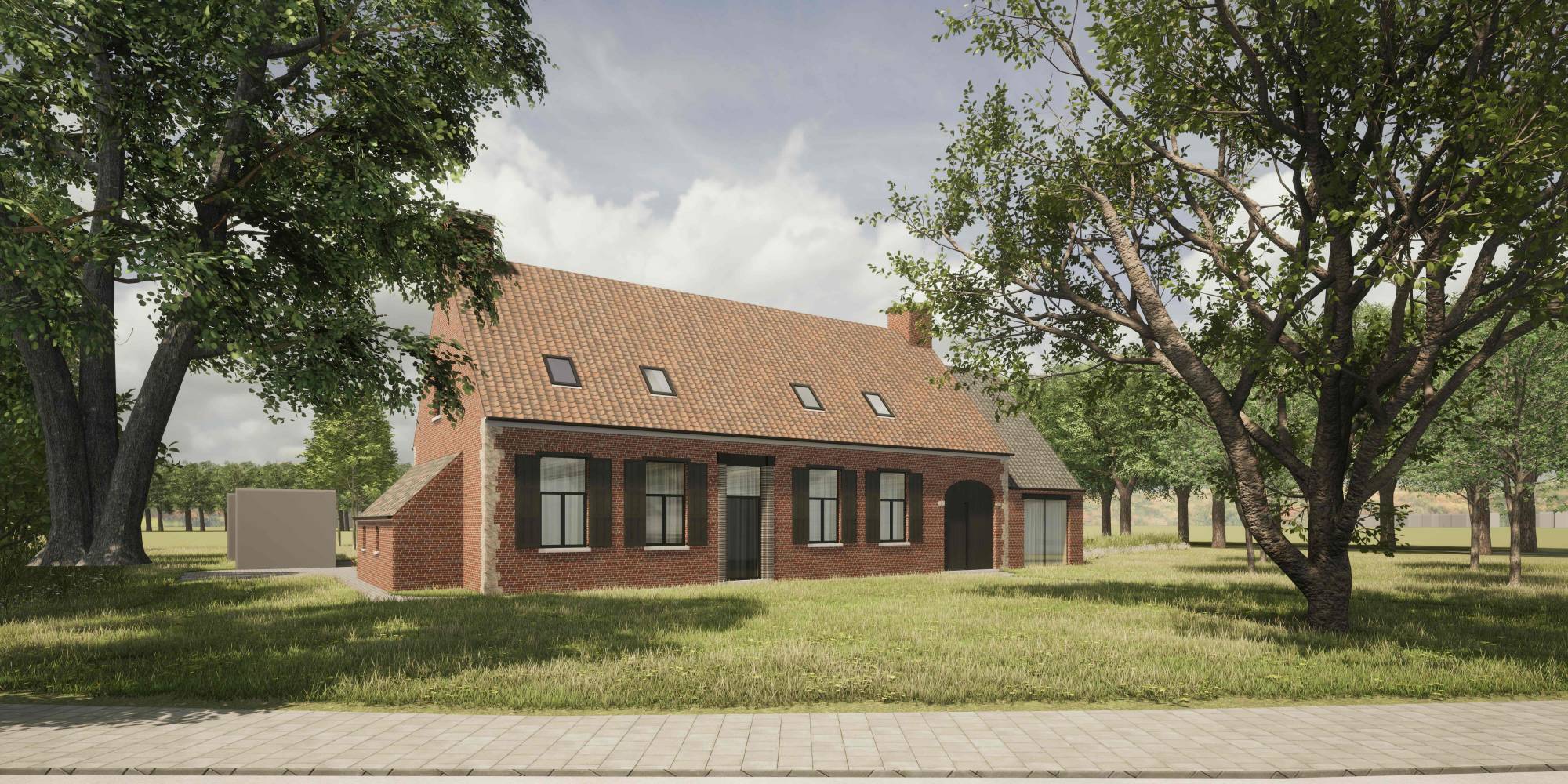 De Snippelingen — rentmeesterwoning in Bouwel, zicht vanaf de straat