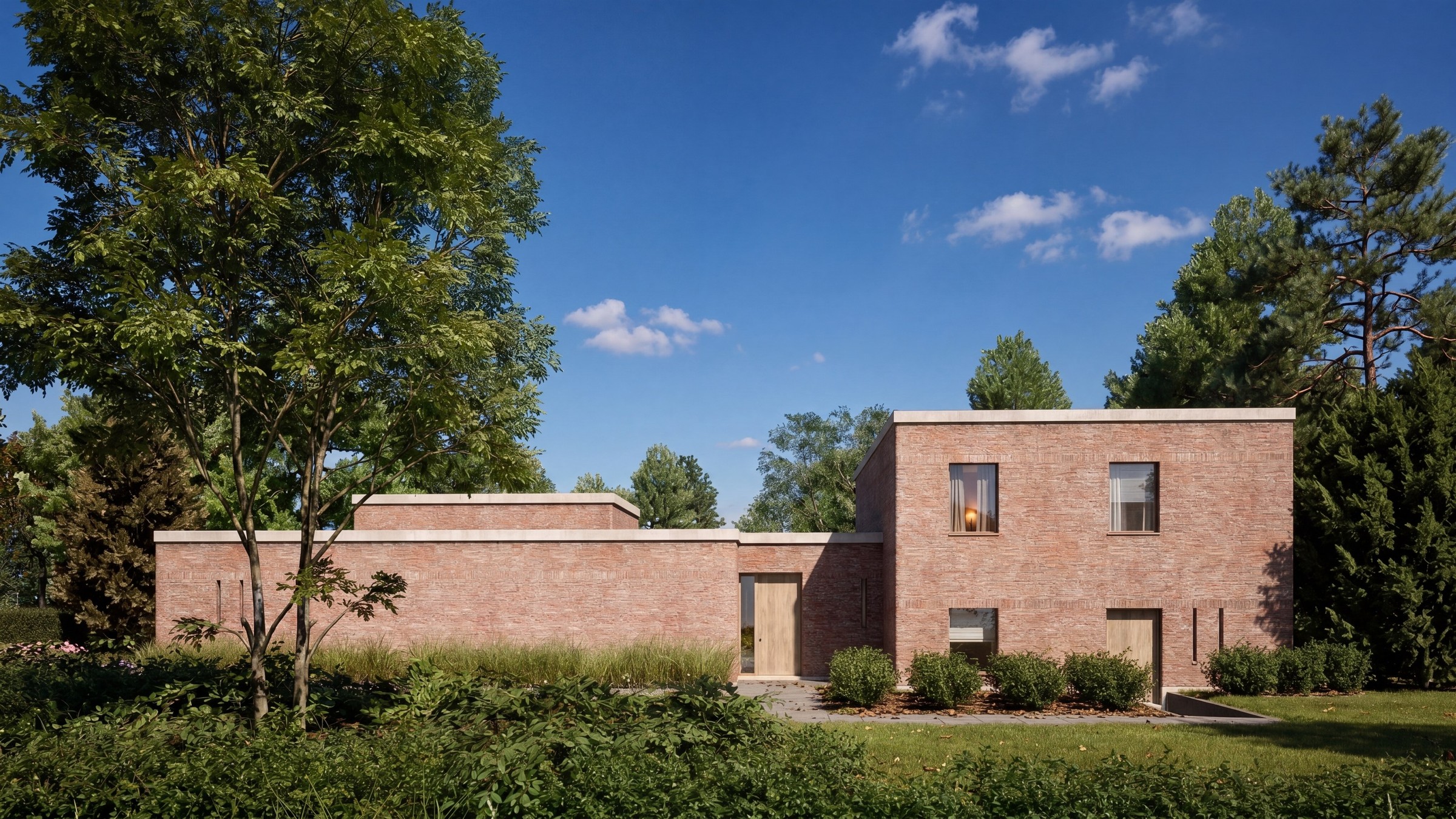 Woning Vloemans — Compact volume in genuanceerde baksteen